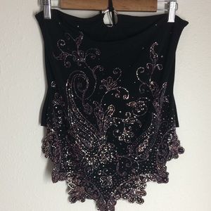 Lipstick black halter tie top 90s style